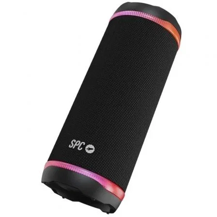 SPC Orbital Glow Altavoz Bluetooth 25W Portátil, 20h Batería, Resistente al Agua IPX6, Sonido Estéreo TWS, Luces LED Sincronizadas, Modelo 4435N